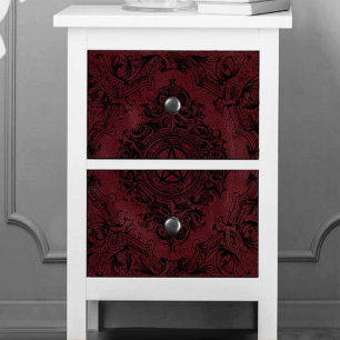 Witchery Flourish Dark Red Fantasy Pentacle Tissue Paper