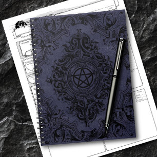Witchery Flourish   Dusty Purple Fantasy Pentacle Notebook