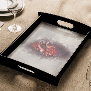 Witchery Heart with Red and Gold Bleeding Drip Tissue Paper