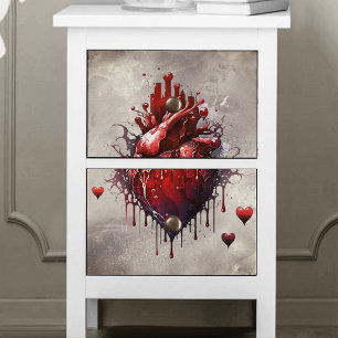 Witchery   Heart with Red and Gold Bleeding Drip Tissue Paper