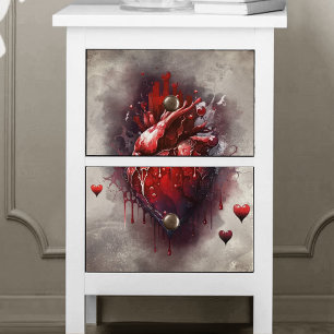 Witchery   Heart with Red and Gold Bleeding Drip Tissue Paper