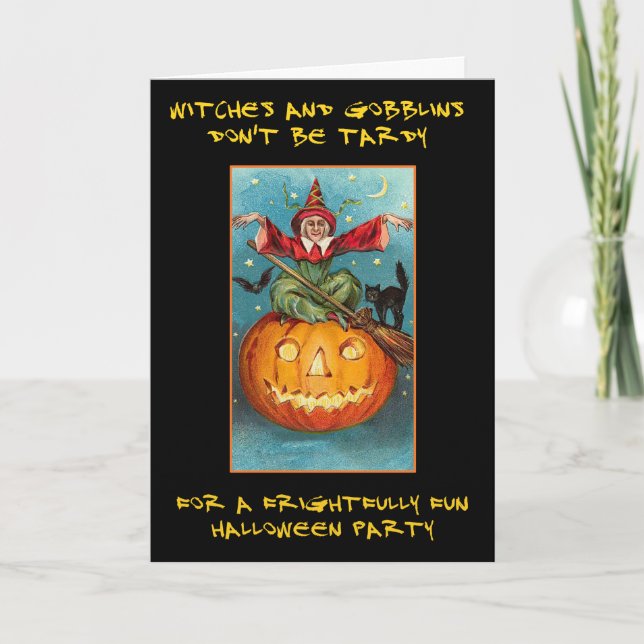 Witches and Gobblins Bloody Text Halloween Party Invitation (Front)