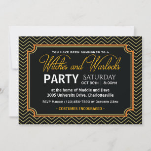 Witches and Warlocks Halloween Party Invitation