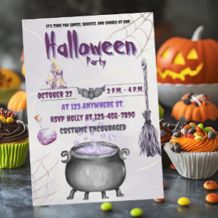 Witches and Warlocks Invitation Flat Card