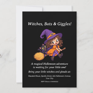 Witches Bats & Giggles Halloween Party Invitation