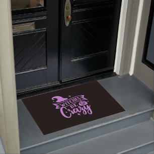 Witches Be Crazy Black and Purple Doormat