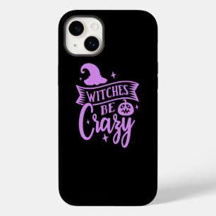 Witches Be Crazy Black and Purple iPhone 14 Plus Case