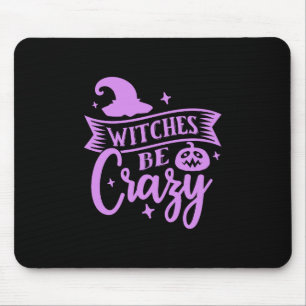 Witches Be Crazy Black and Purple Mouse Pad