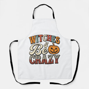 Witches Be Crazy Vintage Halloween Shirt Design_1 Apron