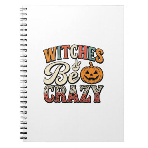 Witches Be Crazy Vintage Halloween Shirt Design_1 Notebook
