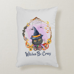 Witches Be Crazy – Witch Black Cat Decorative Cushion