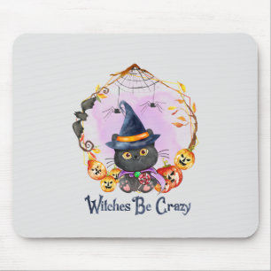 Witches Be Crazy – Witch Black Cat Mouse Pad