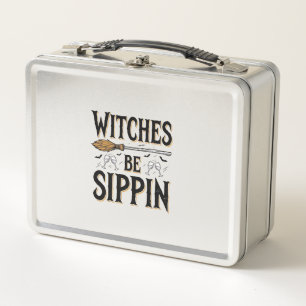 Witches Be Sippin Vintage Halloween Drink Shirt_1 Metal Lunch Box