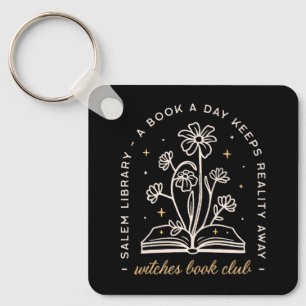 Witches book club witchy bookish key ring