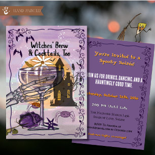 Witches Brew and Cocktails Too Halloween Invitation