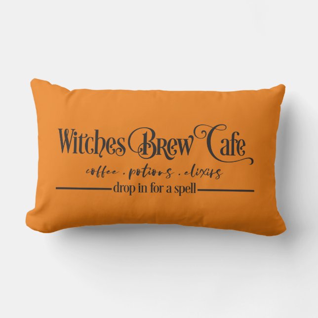 Witches Brew Cafe Halloween  Lumbar Cushion (Front)