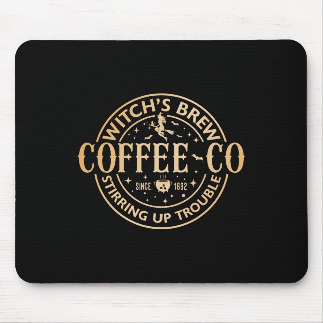 Witches Brew Coffee Co Halloween Witch Coffee Love Mouse Pad (Front)