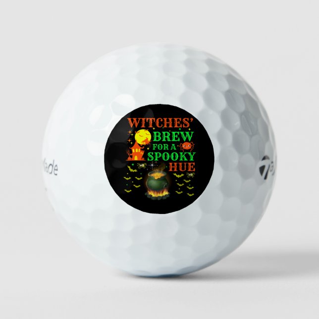 Witches' brew for a spooky hue cauldron design golf balls (Front)