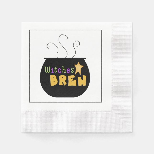 Witches Brew Halloween Paper Napkin (Front)