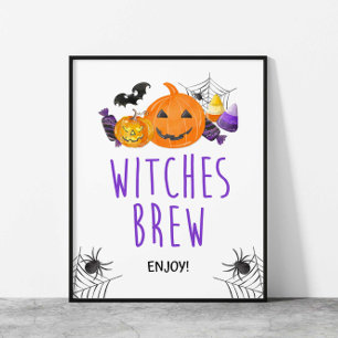Witches Brew Halloween Party Drink Sign