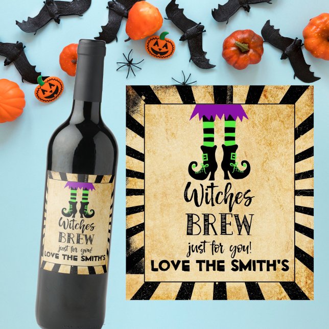 witches brew halloween wine bottle label (Creator Uploaded)