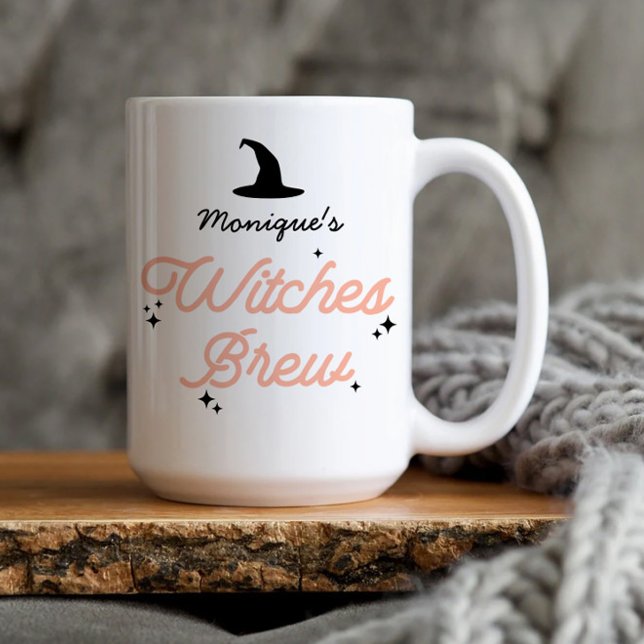 Witches Brew Modern Halloween Personalised  Two-Tone Coffee Mug (Creator Uploaded)