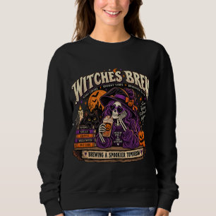 Witches Brew Retro Halloween Skeleton Coffee Sweat Sweatshirt