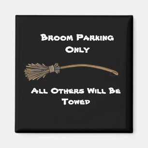 Witches Broom Halloween Magnet