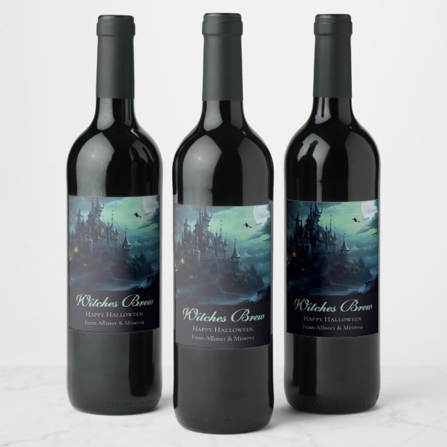 Witches Castle Halloween Wine Label (Bottles)