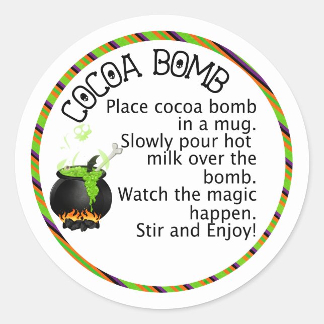 WITCHES CAULDRON HALLOWEEN Cocoa bomb labels (Front)