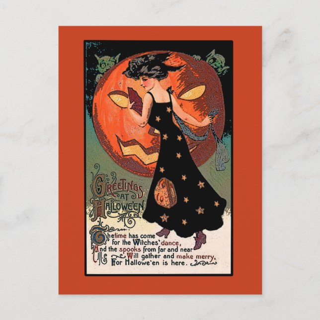 Witches Dance Halloween Greeting Card (Front)
