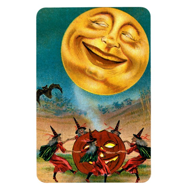 Witches Dancing Under the Moon Magnet (Vertical)