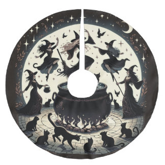 Witches Dans: Enchanted Forest Gathering Brushed Polyester Tree Skirt