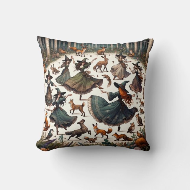 Witches Dans: Enchanted Forest Gathering Cushion (Front)