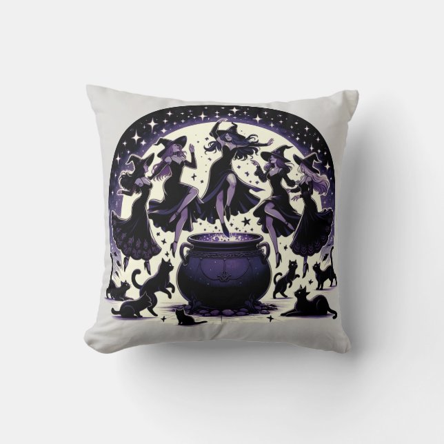 Witches Dans: Enchanted Forest Gathering Cushion (Front)