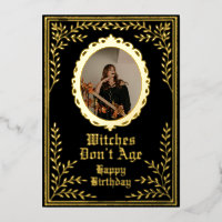 Witches dony age birthday card custom