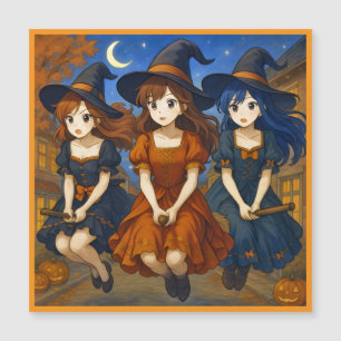 Witches flying on the brooms