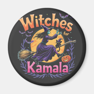 Witches For Kamala Childless Cat Lady Halloween Magnet