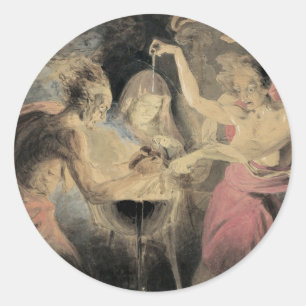 Witches from Macbeth Classic Round Sticker