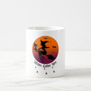 Witches Gather Here Spiders Halloween Sunset Coffee Mug
