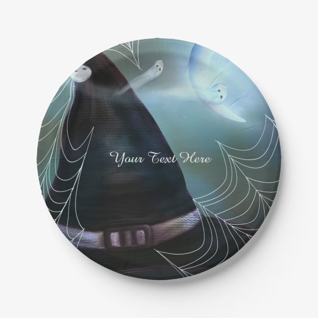 Witches Ghostly Night Halloween Party Plates (Front)