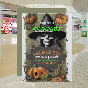 Witches Halloween Bash Costume Party Invitation