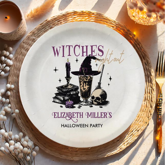 Witches Halloween Night Party Paper Plate (Creator Uploaded)