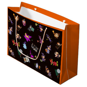 Witches Halloween Pattern Large Gift Bag