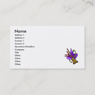 witches hat & broom business card