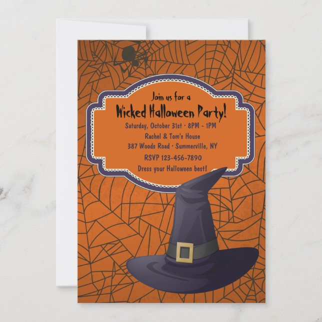 Witches Hat Halloween Invitations (Front)
