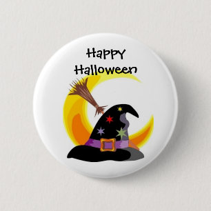 Witches Hat Happy Halloween Pin - Customised