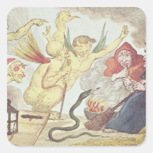 Witches in a Hayloft Square Sticker