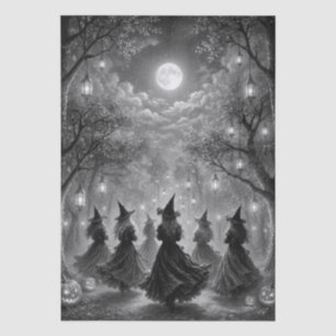 Witches In A Moonlit Forest Fantasy Art Tissue Paper