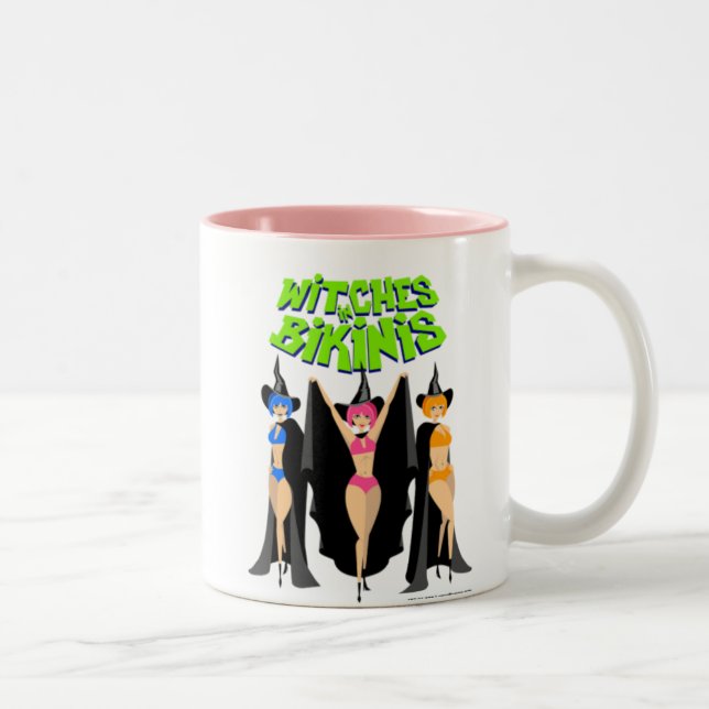 Witches in Bikinis Coffee Mug w/ pink lining (Right)